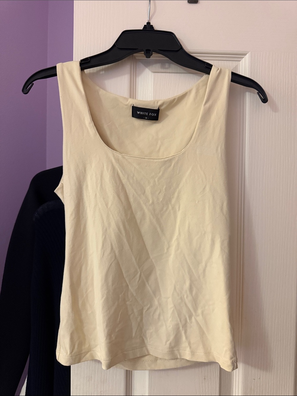 White Fox Yellow Scoop Neck Tank Top